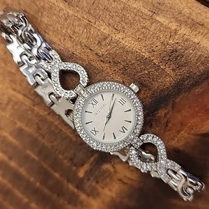 Sutton Armitron Women's Swarovski Crystal Accented Bangle Watch and Bracelet Set